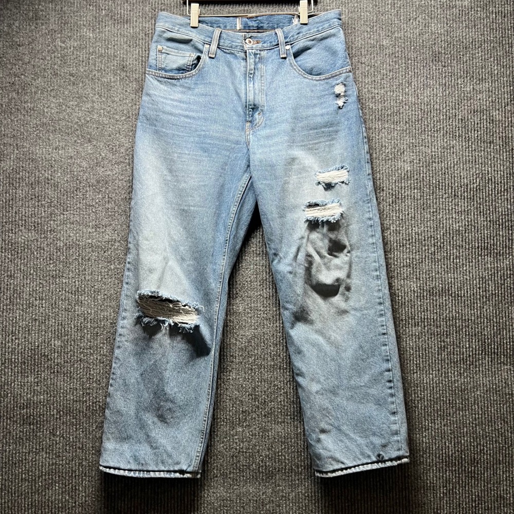 Levis Silvertab Baggy Jeans‎ Womens 29 Light Wash Distressed Ripped 90s Grunge